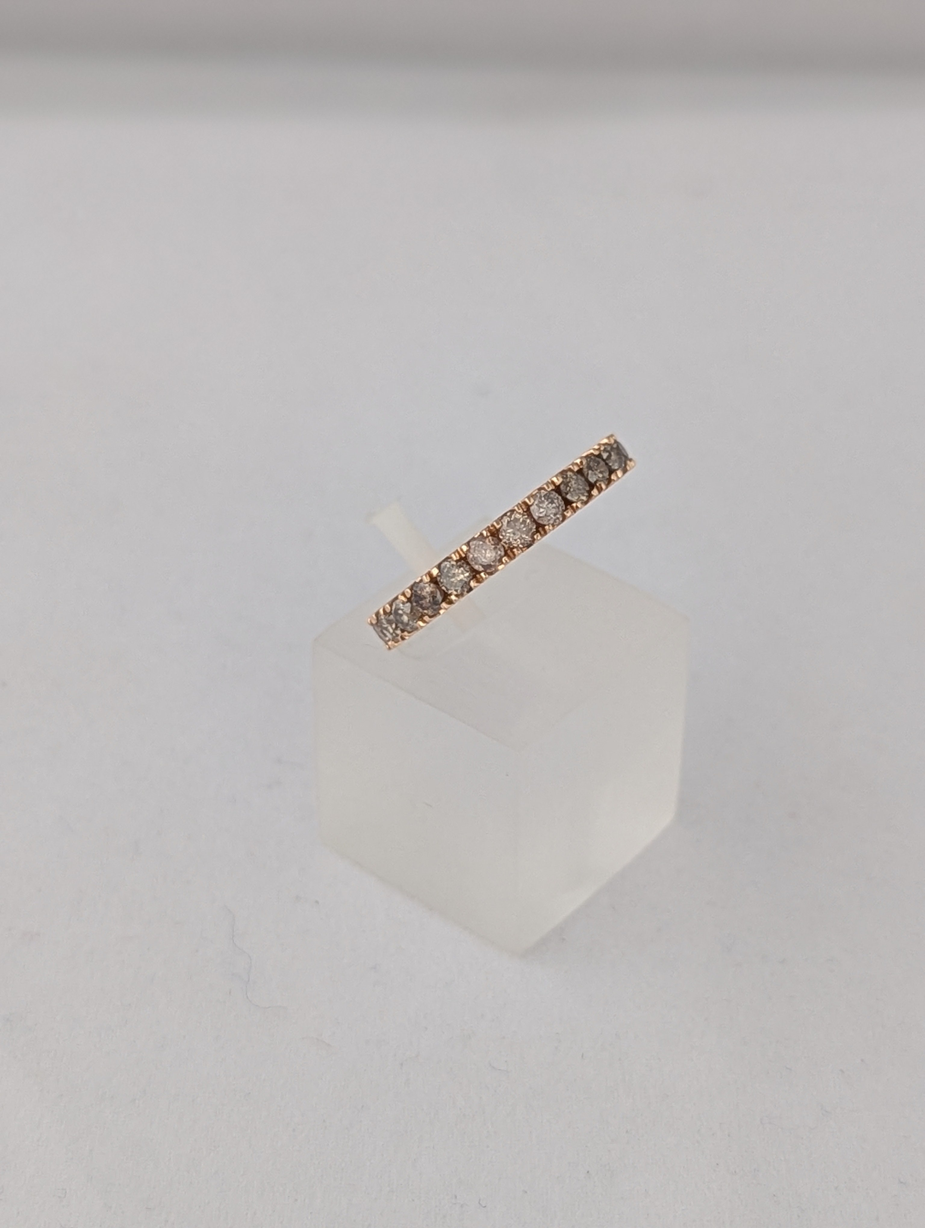 18kt Rose Gold Eternity Ring with Brown Polished Natural Diamonds