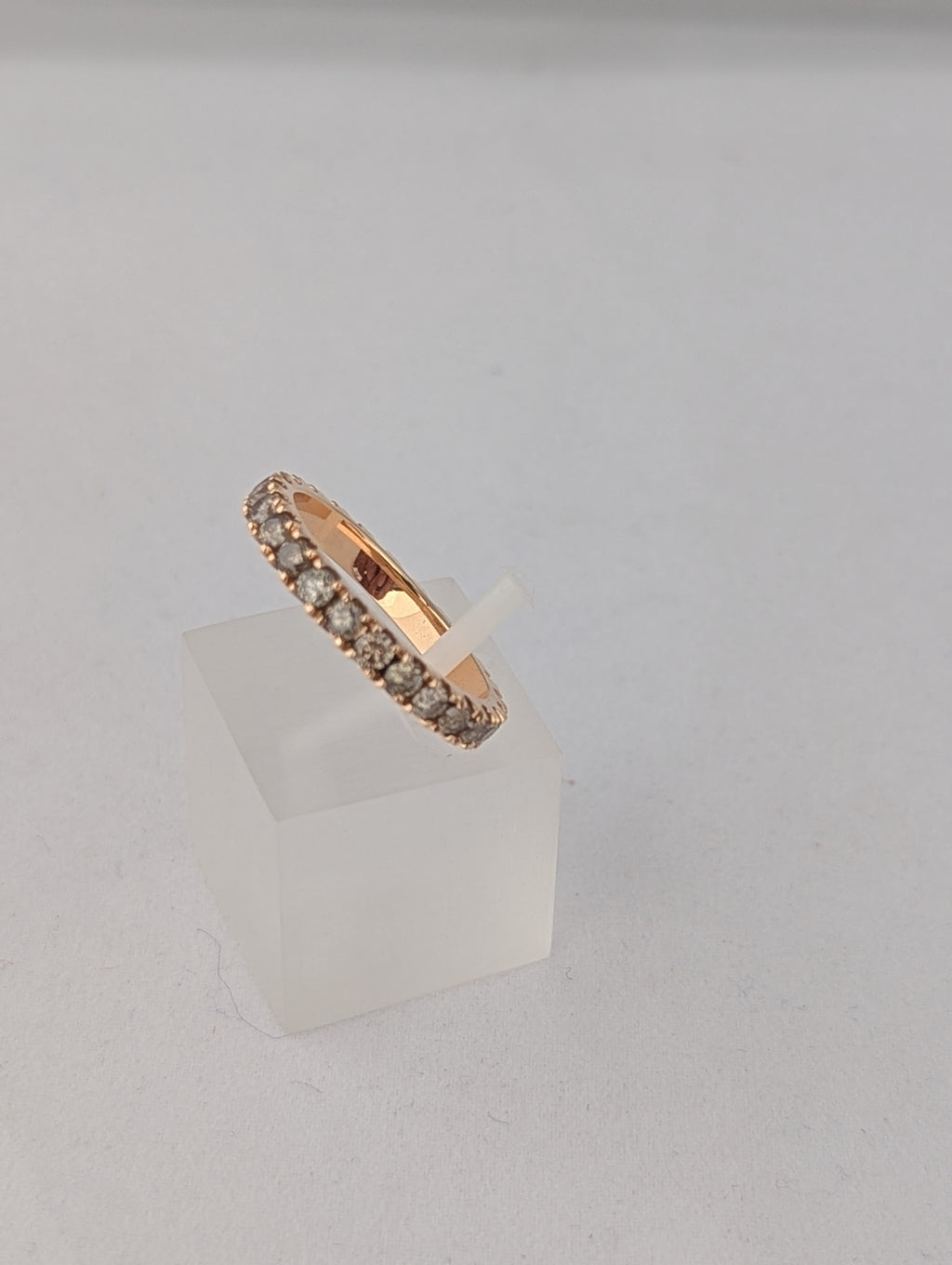 18kt Rose Gold Eternity Ring with Brown Polished Natural Diamonds