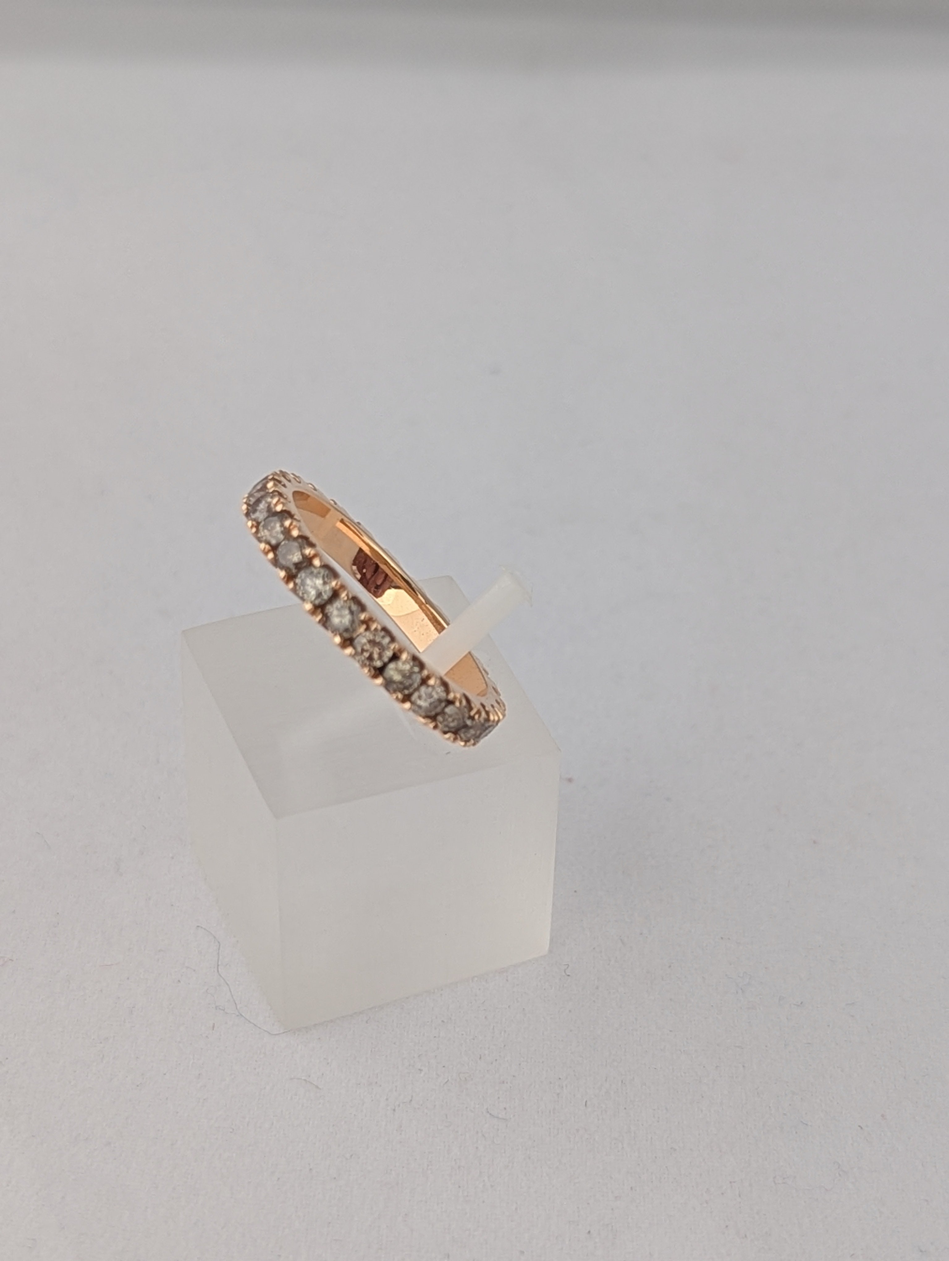 18kt Rose Gold Eternity Ring with Brown Polished Natural Diamonds