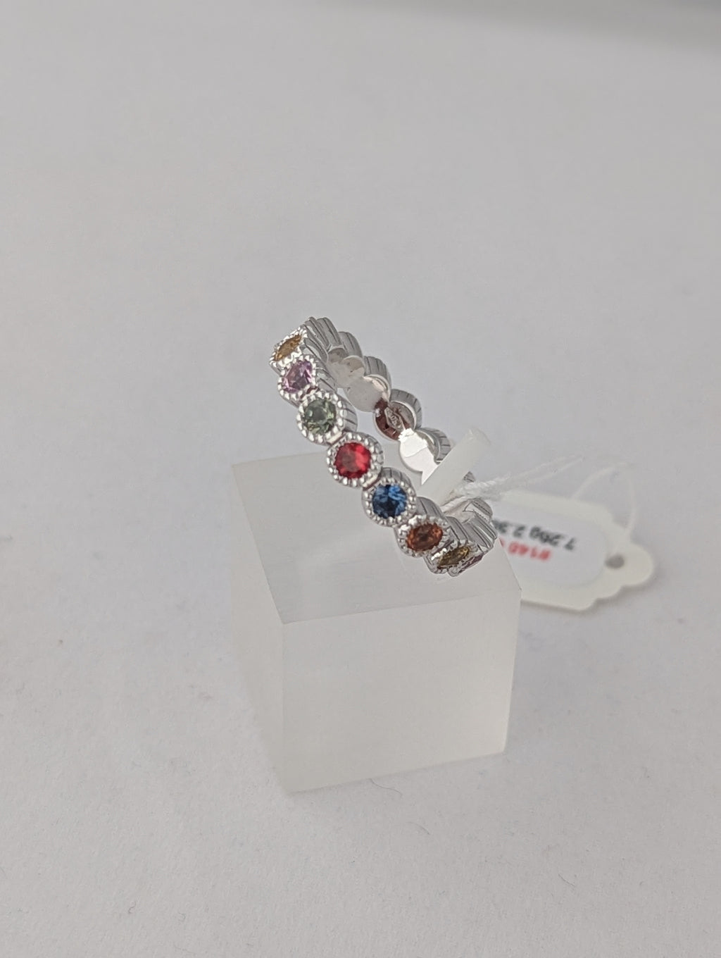 18kt White Gold Eternity Ring with Sapphires