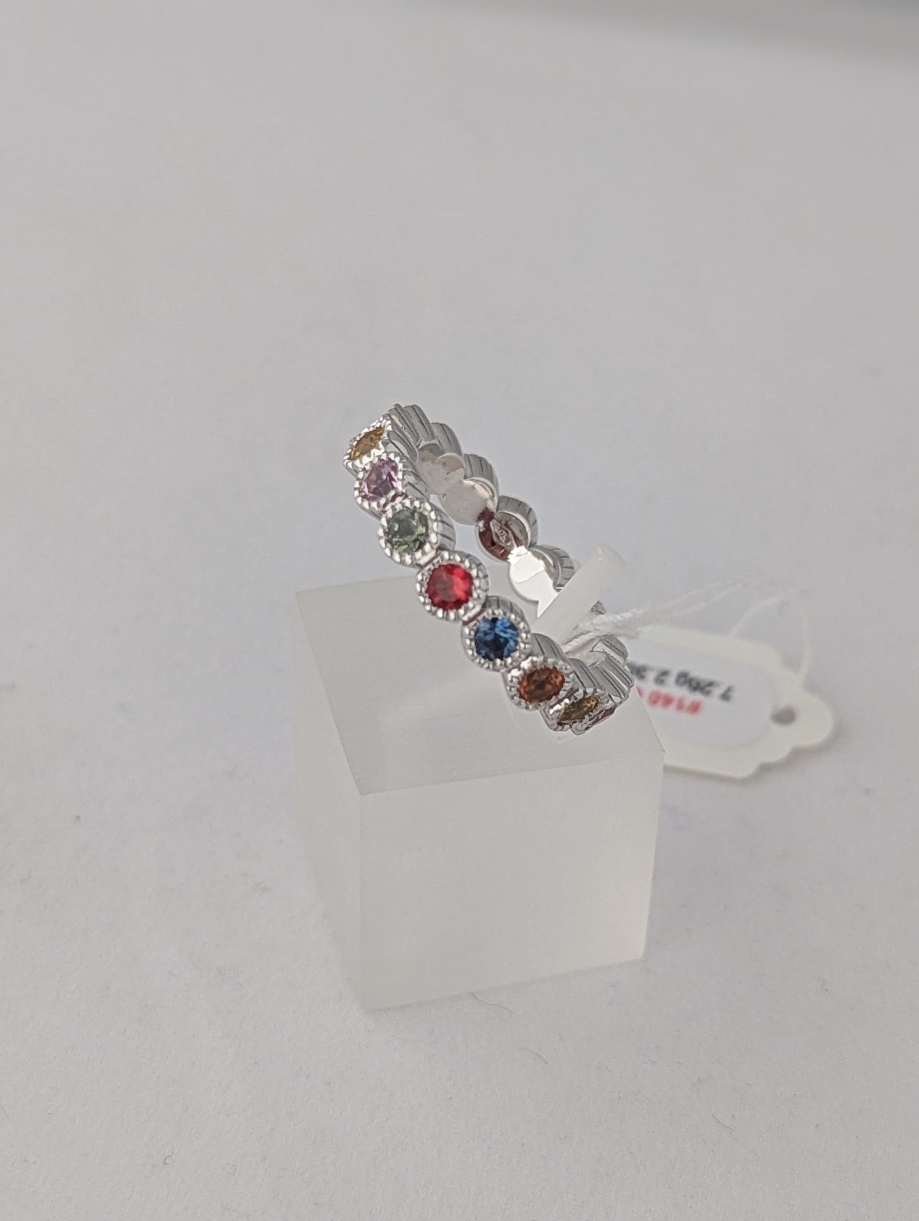 18kt White Gold Eternity Ring with Sapphires