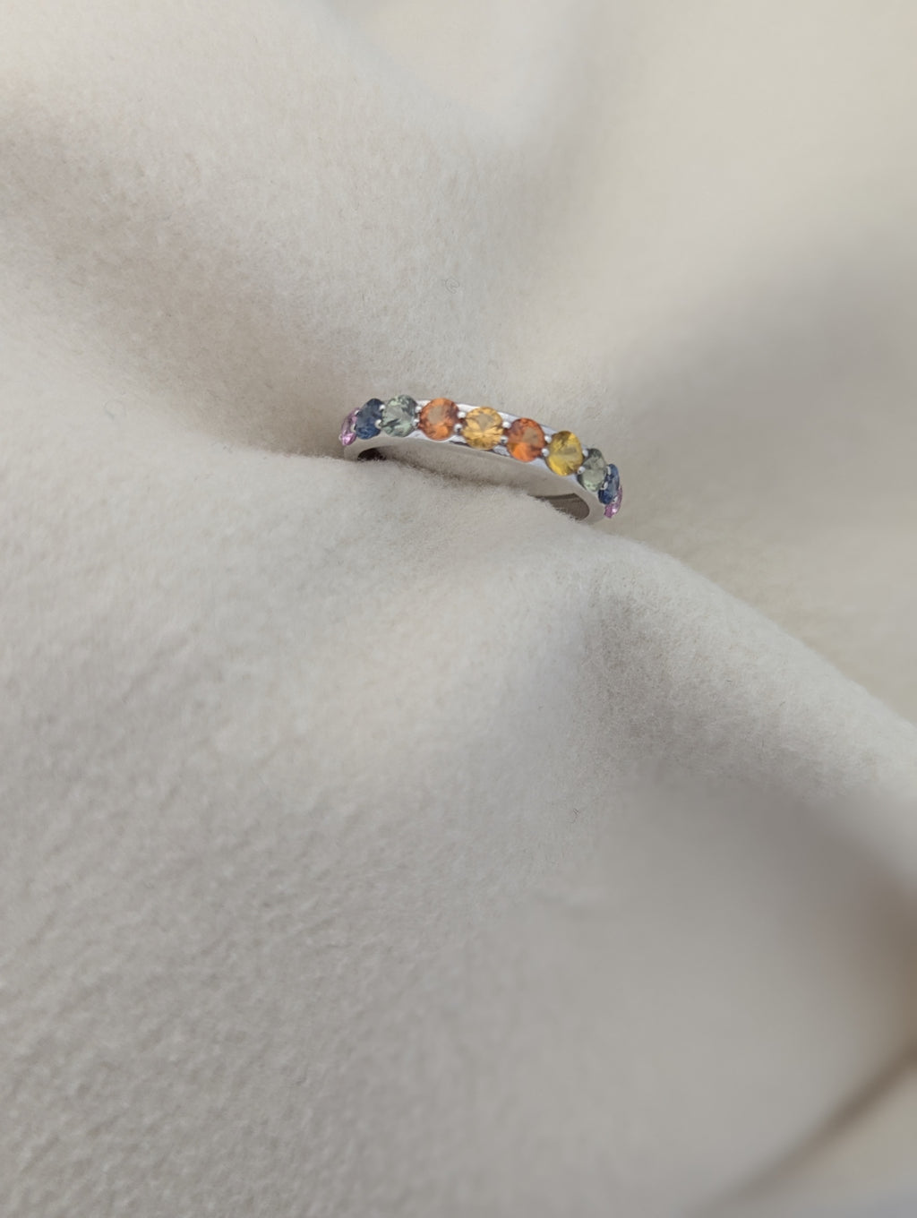 Sapphire Half-Eternity 18kt White Gold Ring