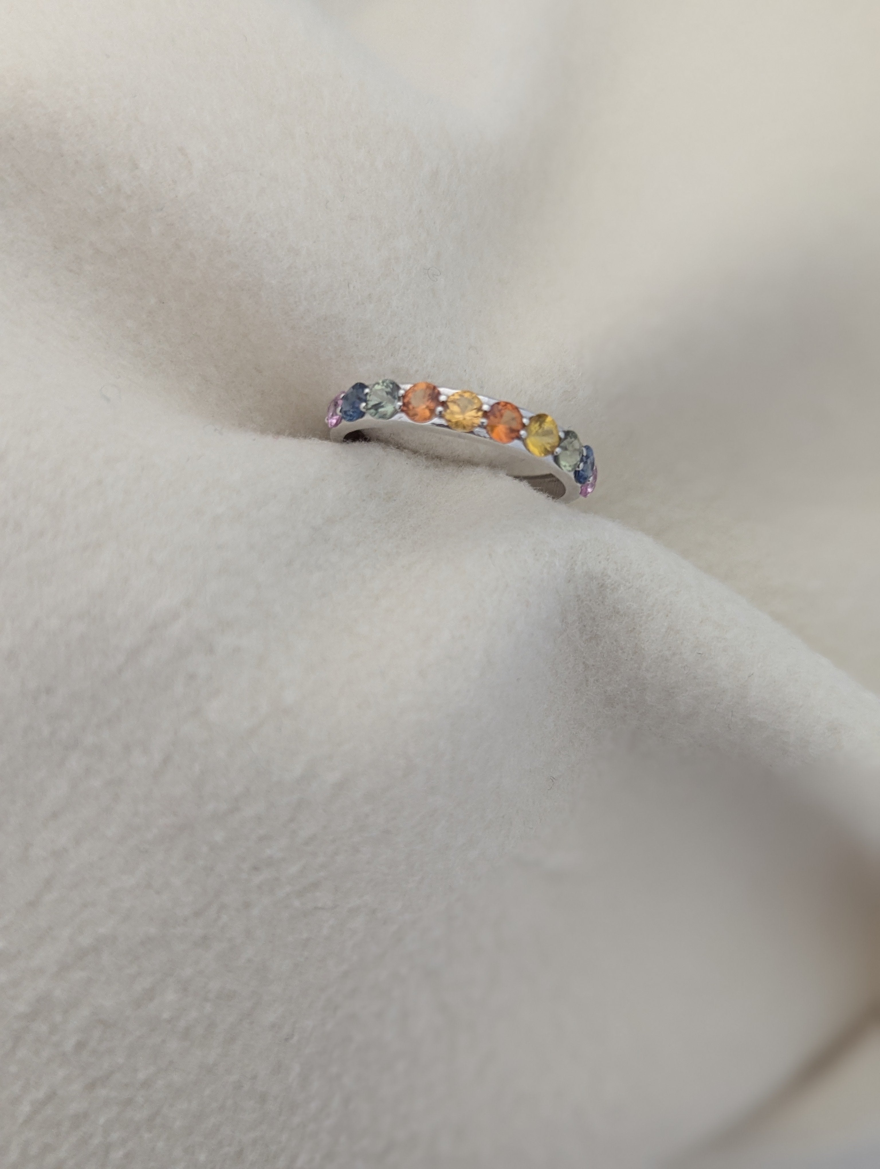 Sapphire Half-Eternity 18kt White Gold Ring