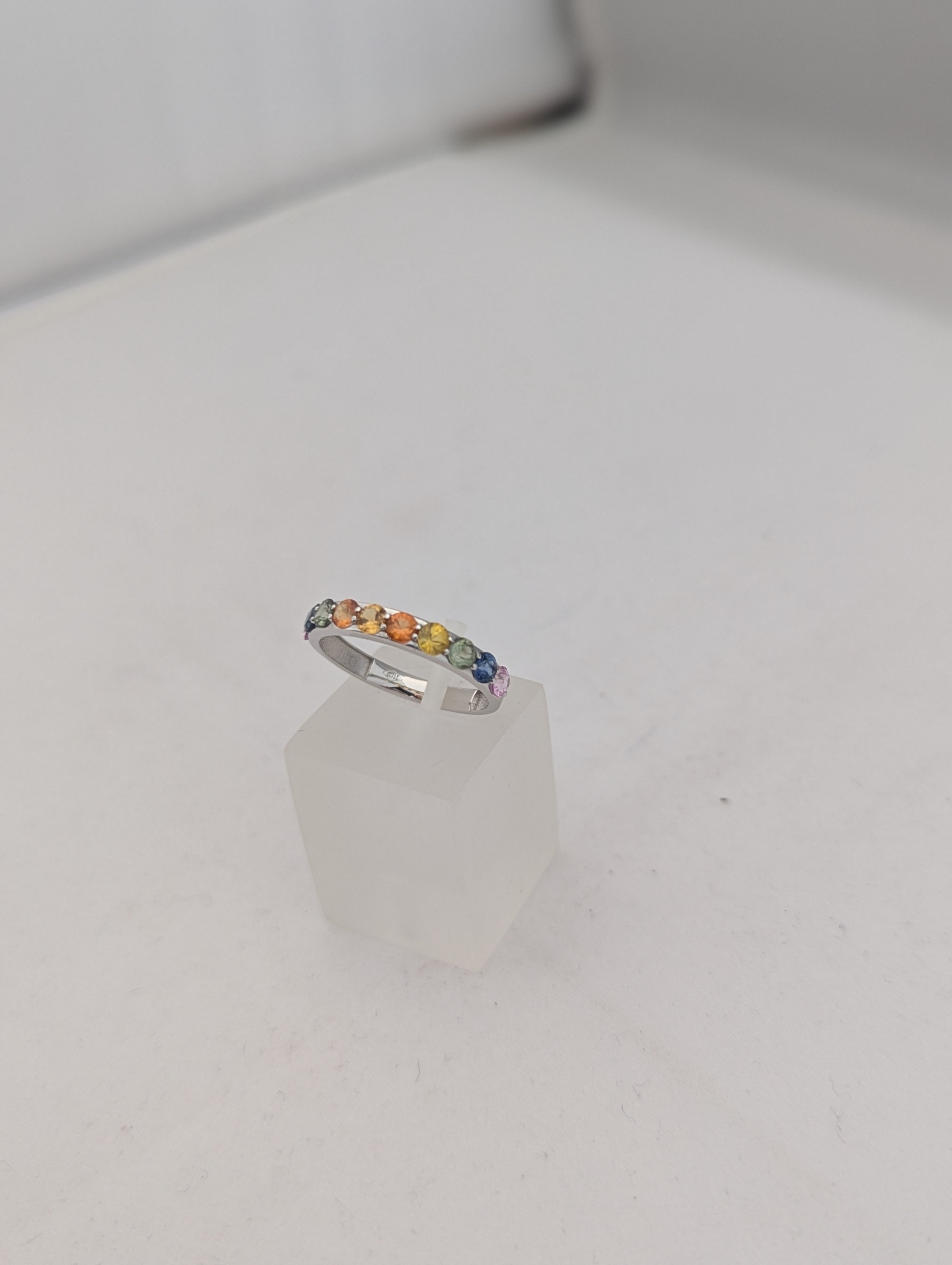 Sapphire Half-Eternity 18kt White Gold Ring