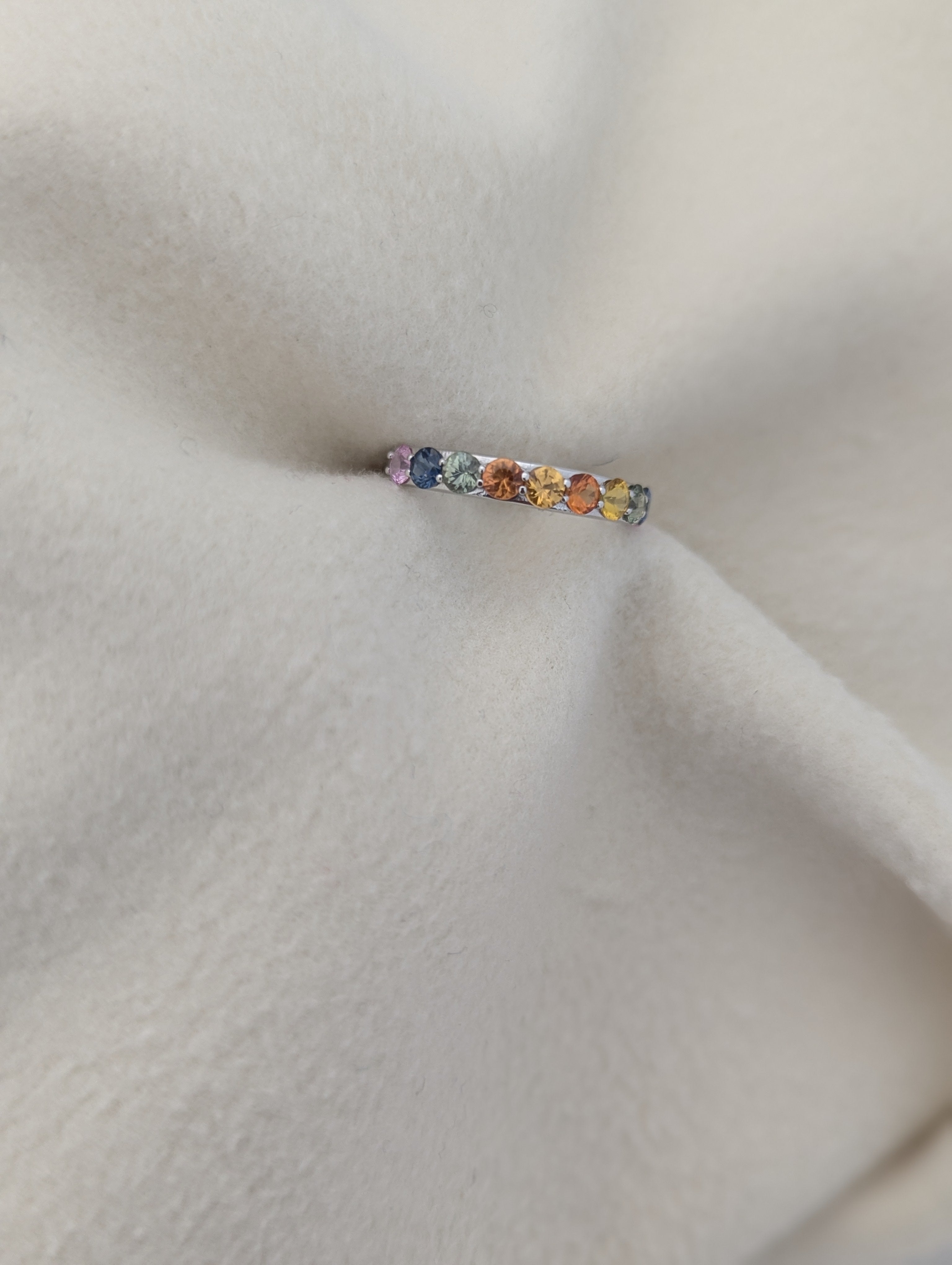 Sapphire Half-Eternity 18kt White Gold Ring