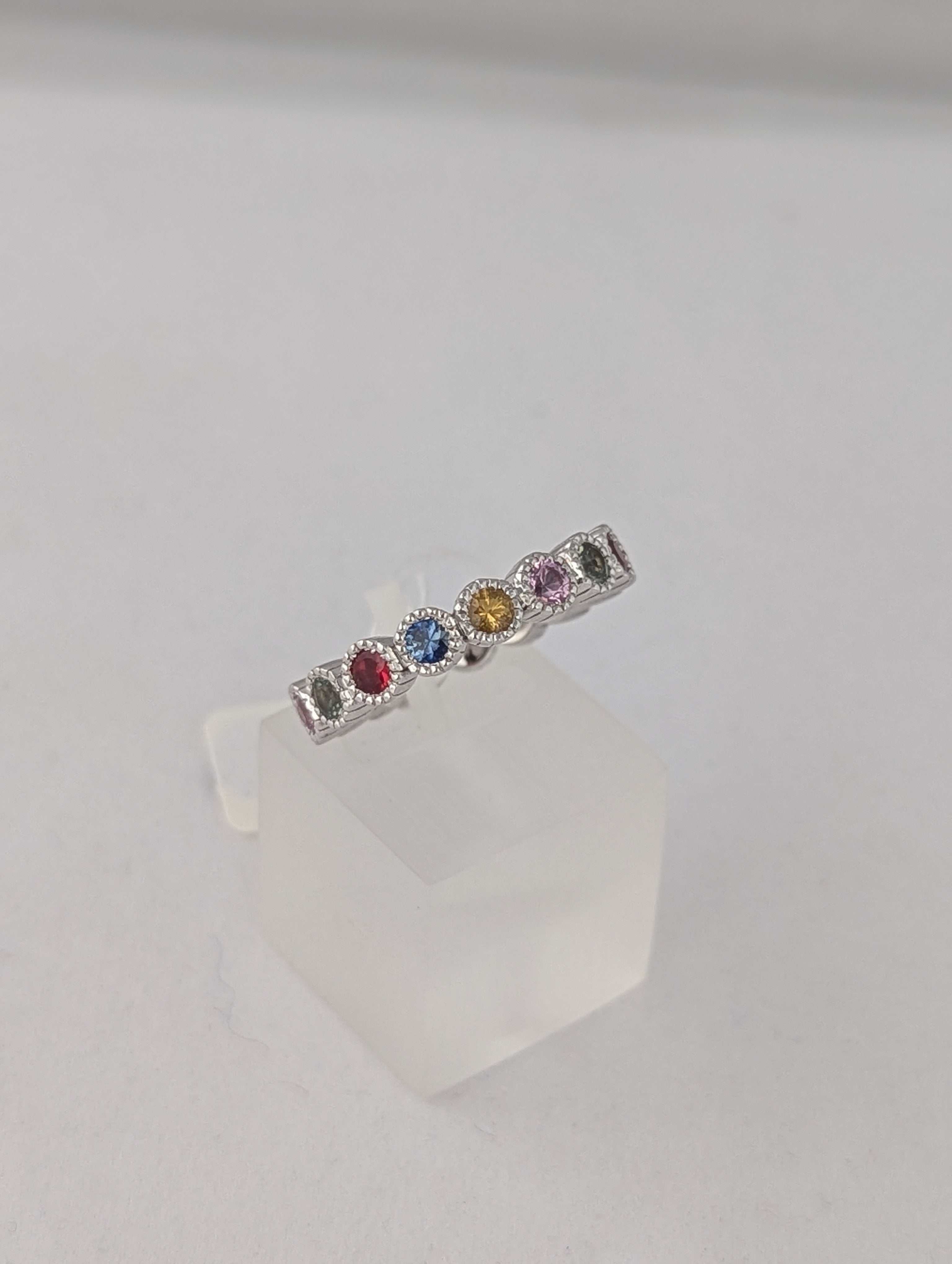 18kt White Gold Eternity Ring with Sapphires